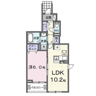 クレシェント【1階】の間取り