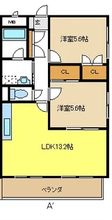 サンシャイントリス【3階】の間取り