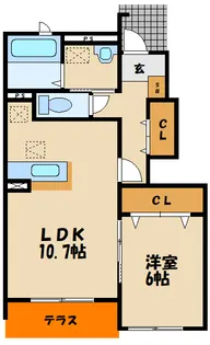 ジェルメ・ミニョン【1階】の間取り