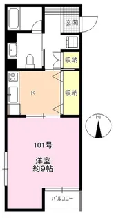 サンディハイツ鶴賀【1階】の間取り