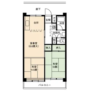 UR尾上【2階】の間取り