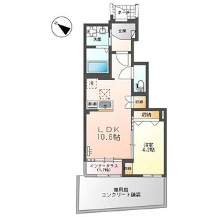 ソラーレ(東松山市松山町 アパートII期新築工事)【1階】の間取り