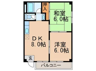 サンシャイン三津屋【5階】の間取り