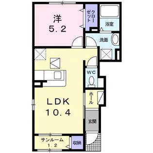 フルール八ヶ倉A【1階】の間取り