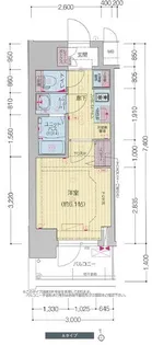 プレサンス松屋町ヴィゴラス【8階】の間取り