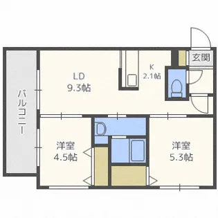 ラフィナート北円山【2階】の間取り