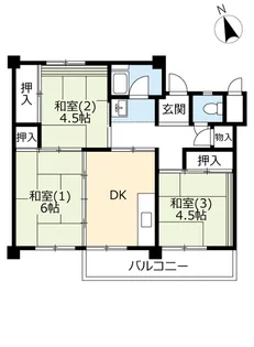 UR取手井野【4階】の間取り
