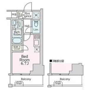 リージア大井町【4階】の間取り