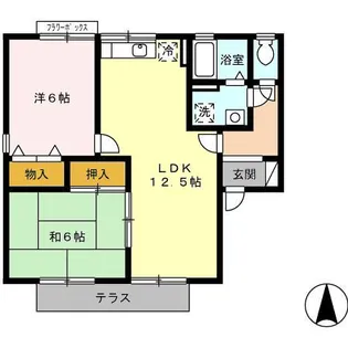 セジュール若葉 D棟【1階】の間取り