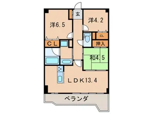 ラフィネス甲子園口【2階】の間取り