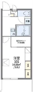 レオパレスリバーサイド藤【2階】の間取り
