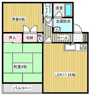コーポモナークB【2階】の間取り