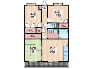 オ-ヂ八幡東【3階】の間取り