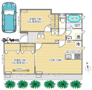 ベルイースト【1階】の間取り