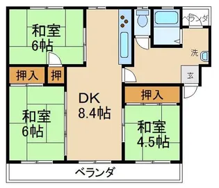 香里三井団地A7棟【2階】の間取り