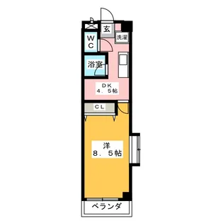 バンベール高辻【2階】の間取り