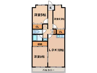 グランパス下林【5階】の間取り