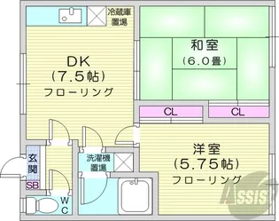 ファイブスターハイツ56【2階】の間取り