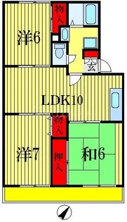 千葉県船橋市藤原3【アパート】の間取り