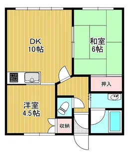 河口マンションA【1階】の間取り