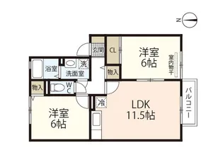 セジュール安芸【2階】の間取り