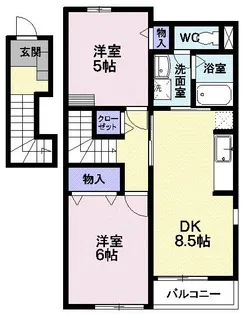 リバティーベルA【2階】の間取り