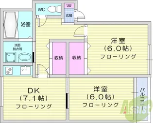 メリディアン南中山【3階】の間取り