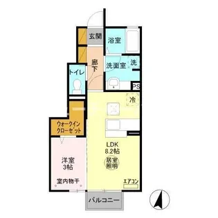 リッツハウスEーAKATSUKA【1階】の間取り