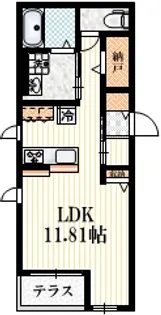 東京都小平市小川町2【アパート】の間取り
