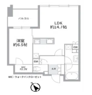 シティタワー麻布十番【6階】の間取り