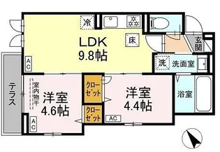 東京都新宿区北新宿3【アパート】の間取り