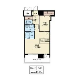 スプランディッド十三本町【15階】の間取り