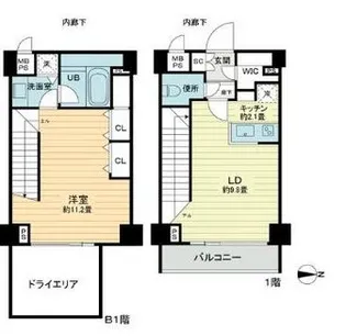 東京都中野区中央1【マンション】の間取り