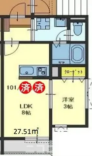 ガーデンヒルズ流山【1階】の間取り