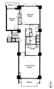 広尾ガーデンヒルズM棟【5階】の間取り