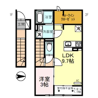キキョウK.T/ツバキK.T キキョウK.T【2階】の間取り