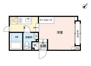 1Kの間取り画像