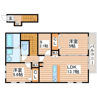 Aurora.moniwa【2階】の間取り