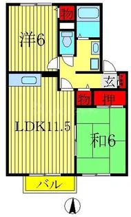 グリーンシャトルA【2階】の間取り