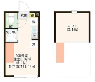 ハーモニーテラス上板橋II【2階】の間取り