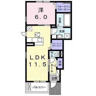 プロローグ西吹【1階】の間取り