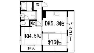 逆瀬川2号棟【1階】の間取り