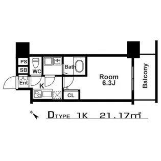 エスリード新北野グランリンク【9階】の間取り