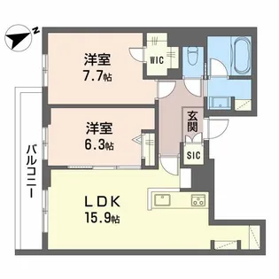 シャーメゾンウィンクス【3階】の間取り