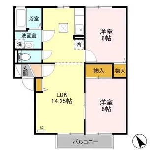 D-ROOM フラワーレジデンス北山 E101【1階】の間取り