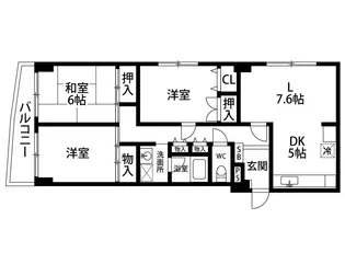 ダイヤモンドハイツ笹口【5階】の間取り