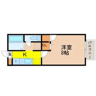 ミレニアム広瀬【1階】の間取り