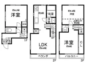 東京都世田谷区下馬1【一戸建】の間取り