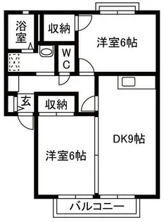 サンシティA B棟【2階】の間取り