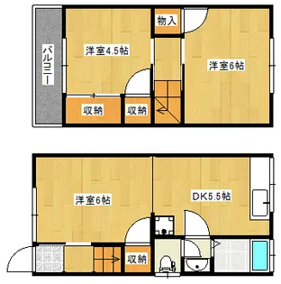 組坂アパート1の間取り